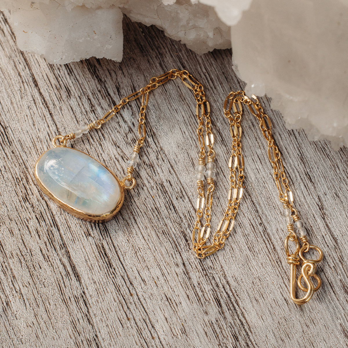 Rainbow Moonstone Necklace
