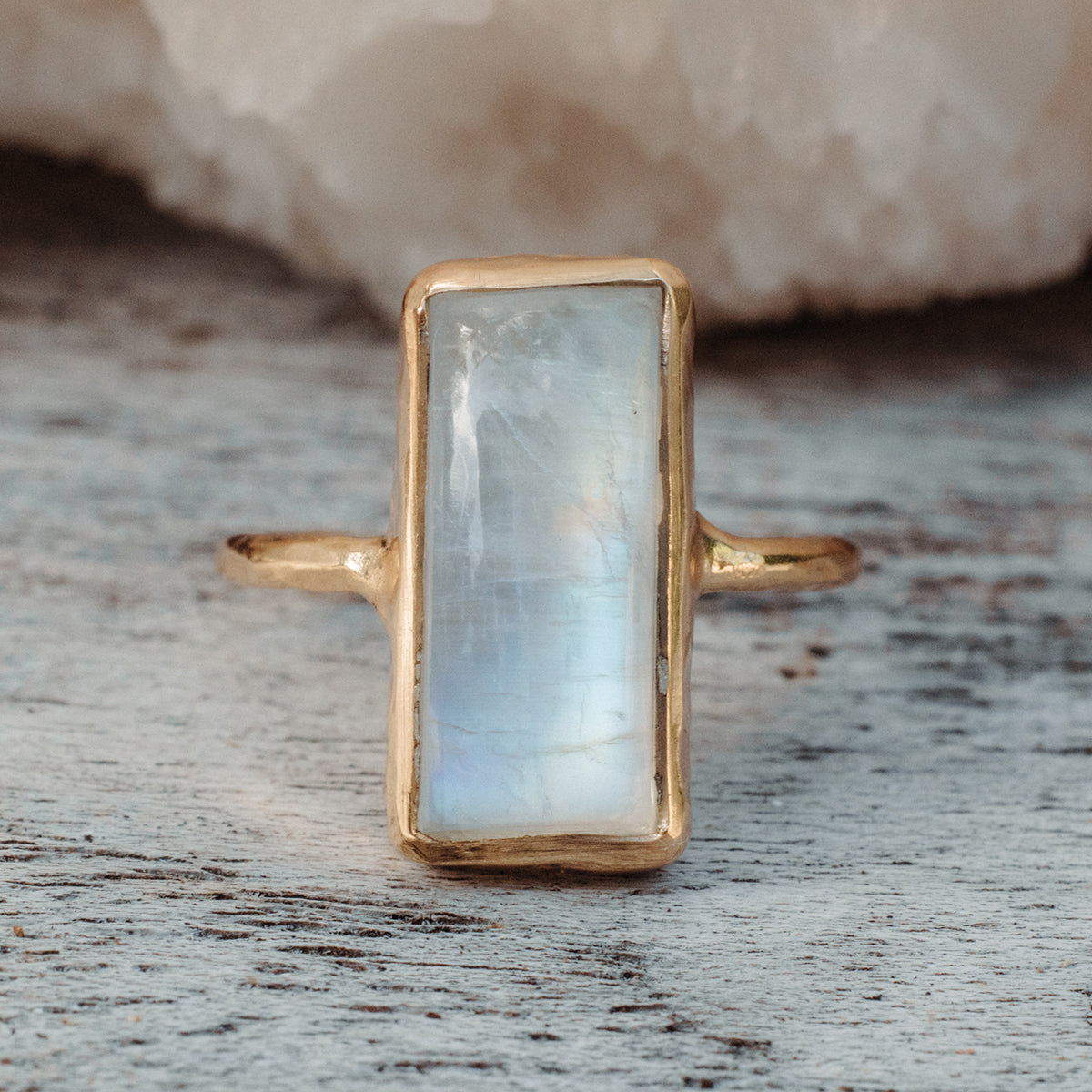 Rainbow Moonstone Elfin Ring