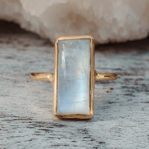 Rainbow Moonstone Elfin Ring