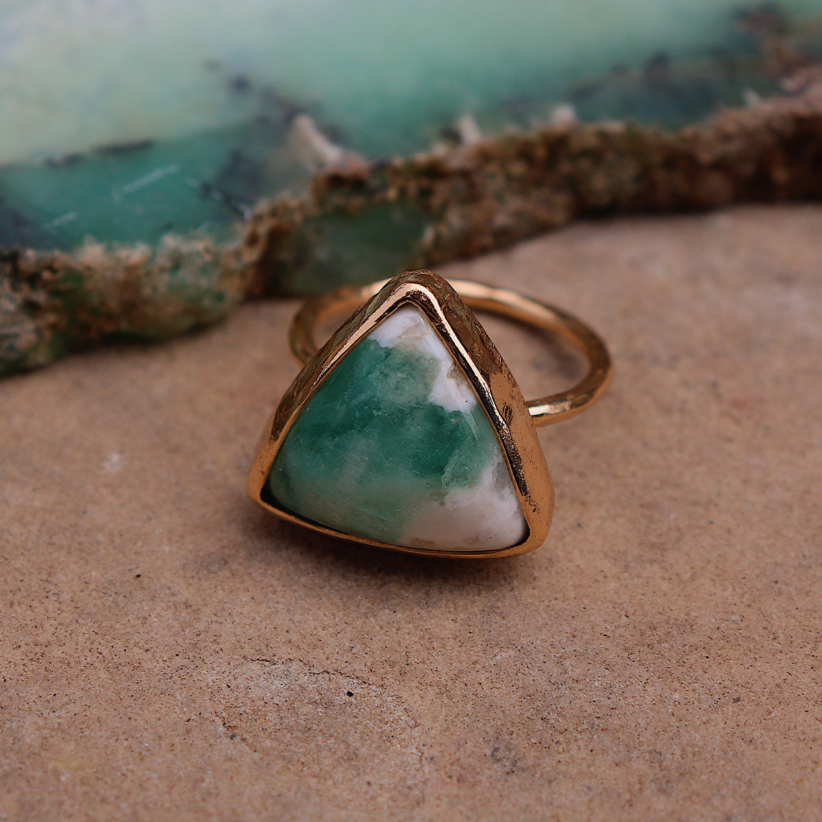 Emerald Quartz Elfin Ring