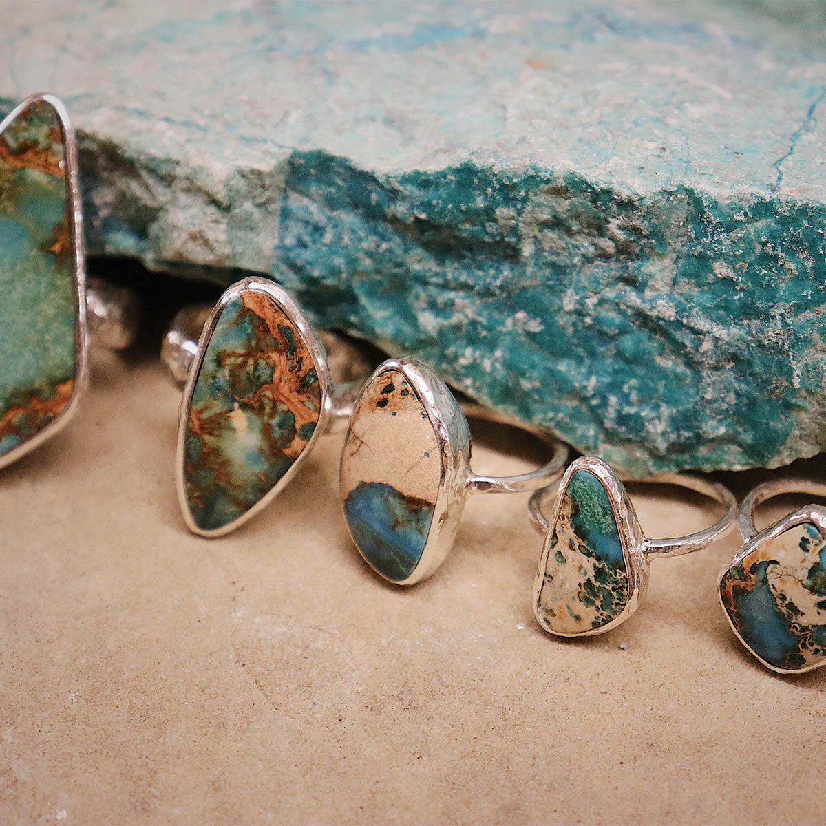 Copper Chrysocolla Elfin Ring