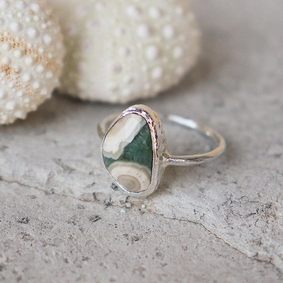 Ocean Jasper Elfin Ring