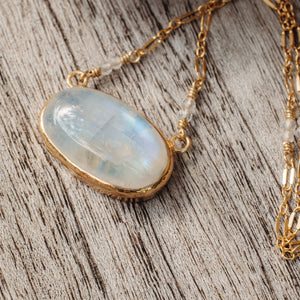 Rainbow Moonstone Necklace