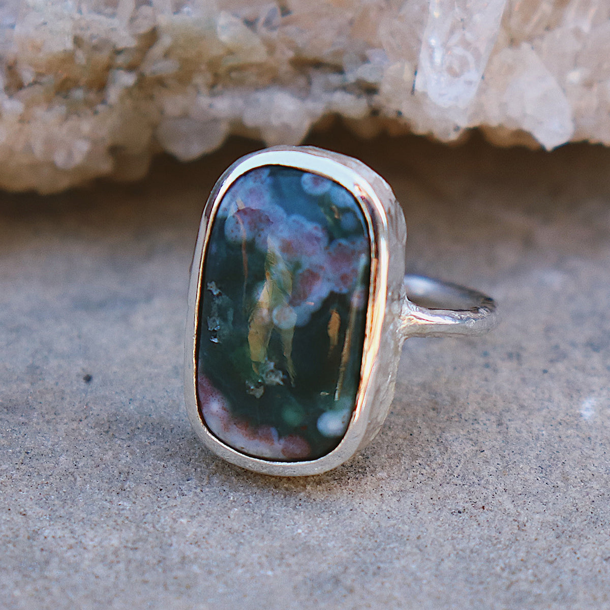 Ocean Jasper Elfin Ring