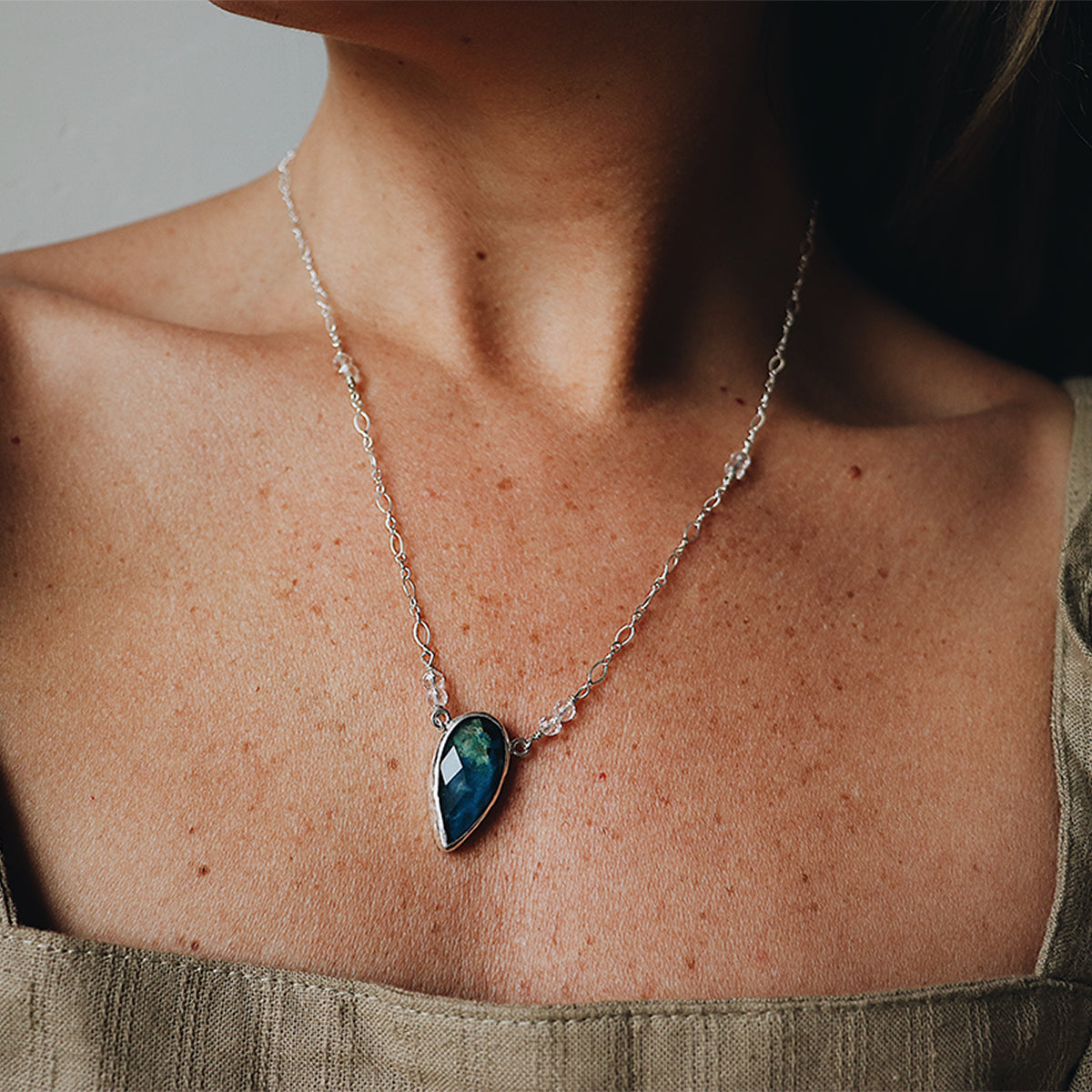 Azurite Crystal Necklace