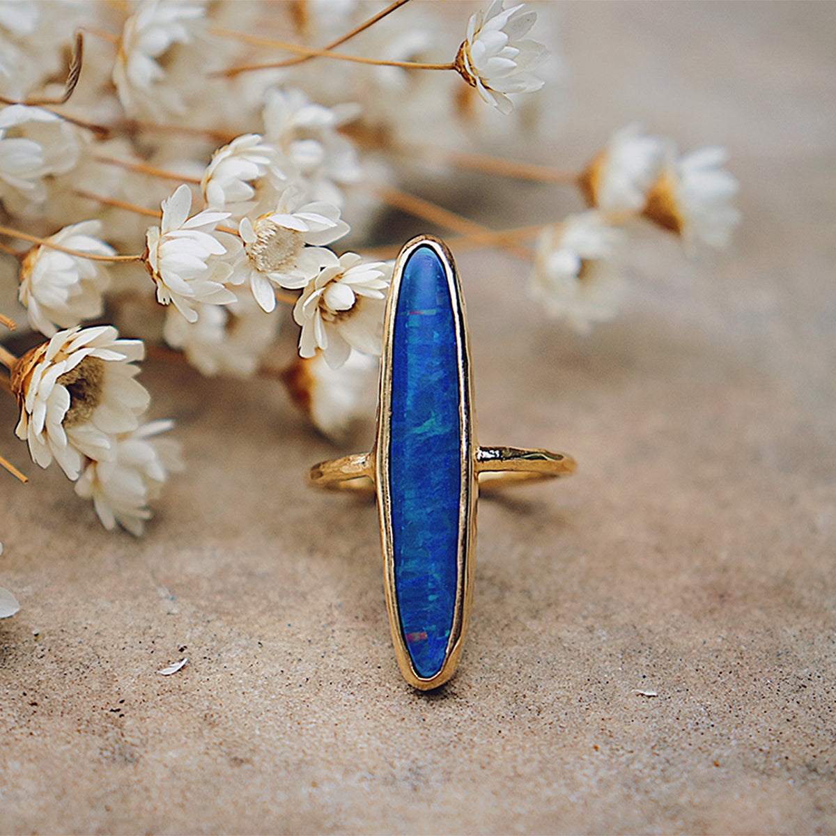 Fallen Star Opal Elfin Ring