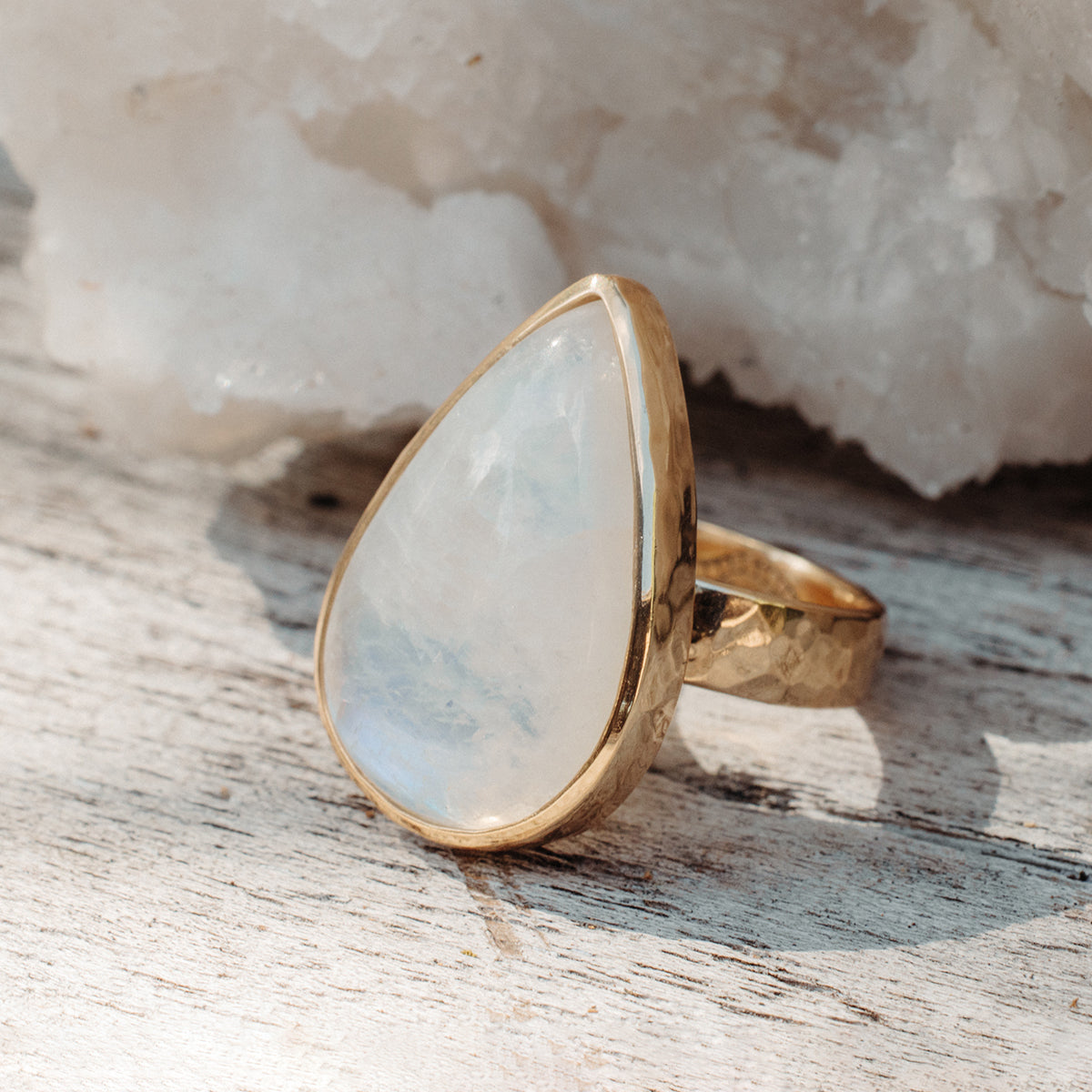 Rainbow Moonstone Ring