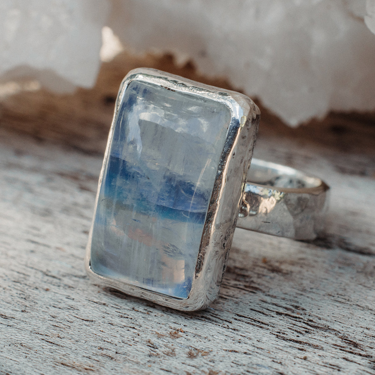 Rainbow Moonstone  Ring