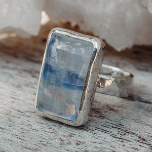 Rainbow Moonstone  Ring