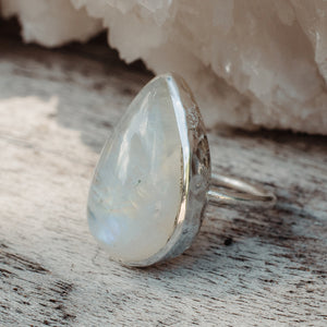 Rainbow Moonstone Elfin Ring