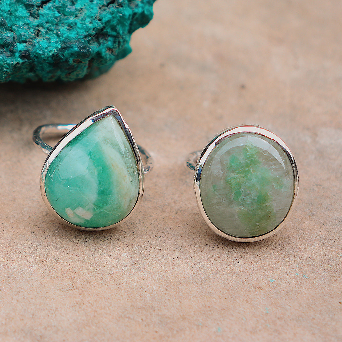 Emerald Quartz Elfin Ring