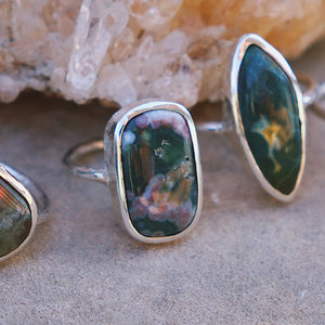 Ocean Jasper Elfin Ring