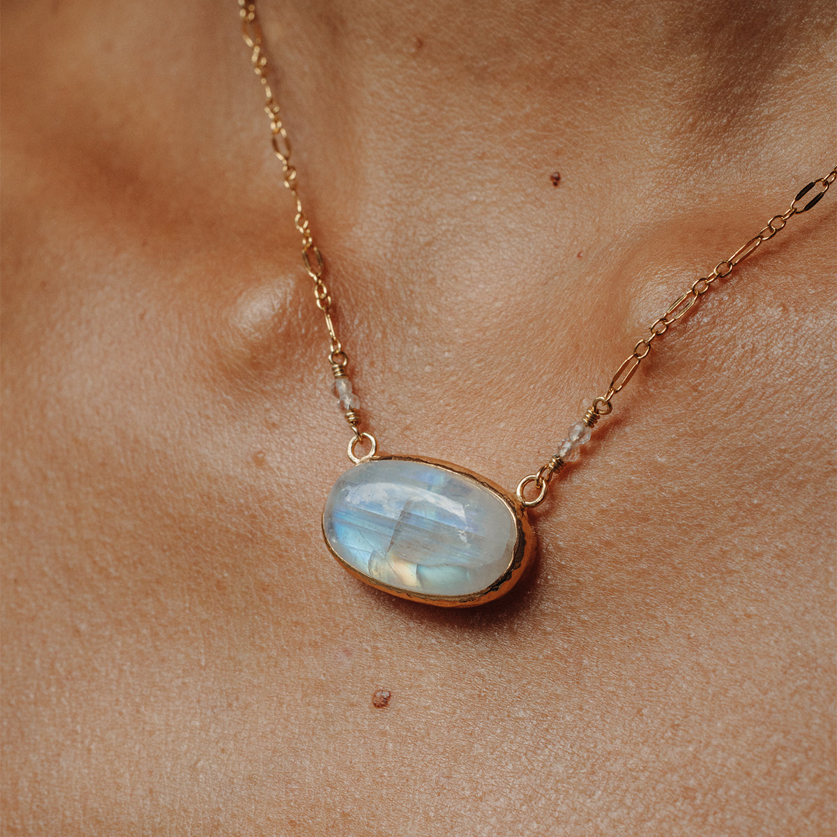 Rainbow Moonstone Necklace