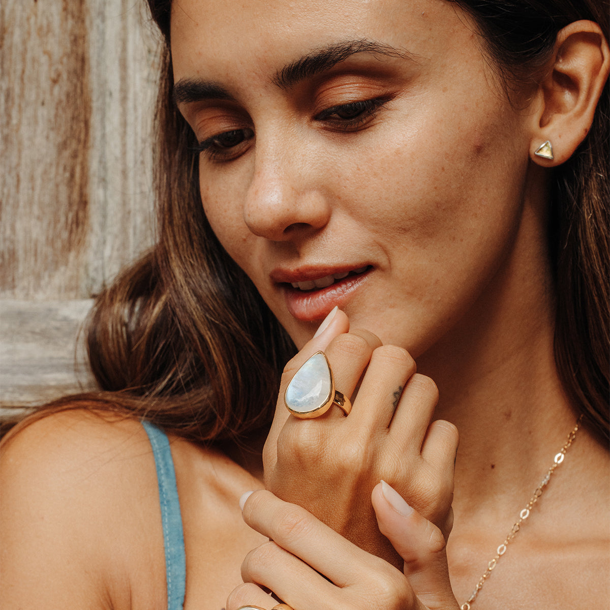 Rainbow Moonstone Ring