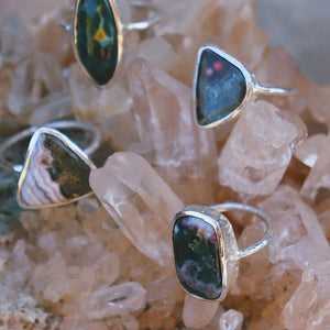 Ocean Jasper Elfin Ring