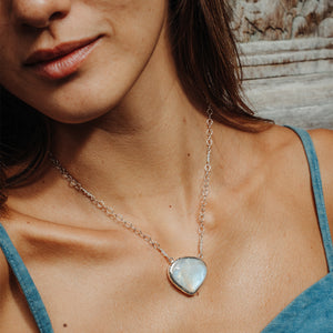 Rainbow Moonstone Tear Necklace