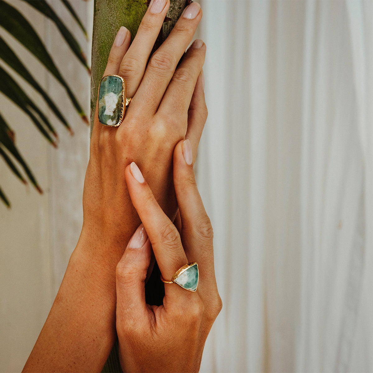 Emerald Quartz Elfin Ring