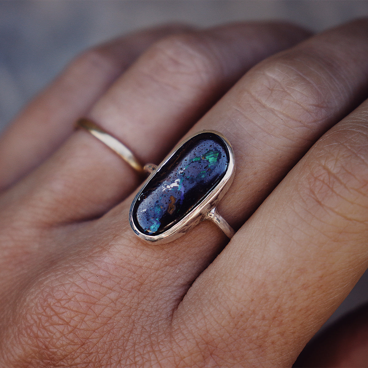 Boulder Opal Elfin Ring