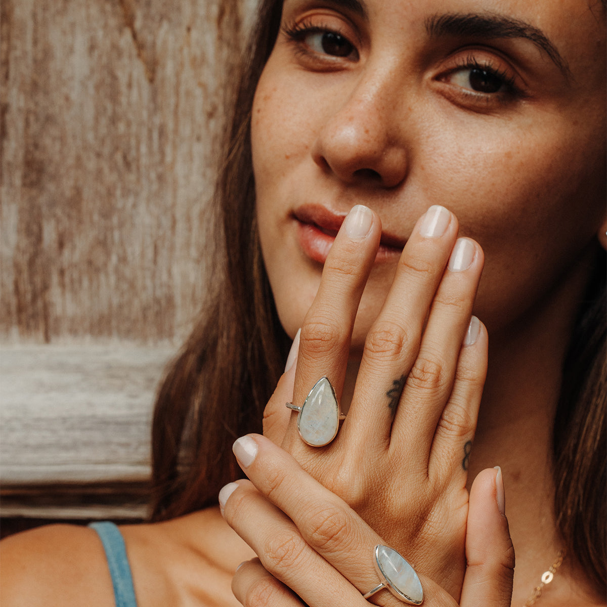 Rainbow Moonstone Elfin Ring