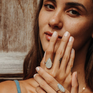 Rainbow Moonstone Elfin Ring