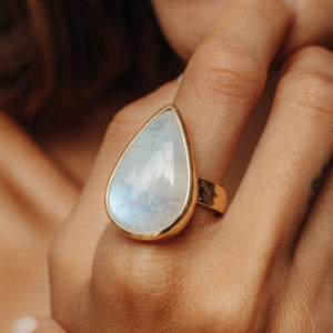 Rainbow Moonstone Ring