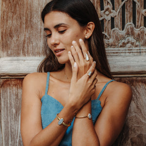 Rainbow Moonstone Elfin Ring