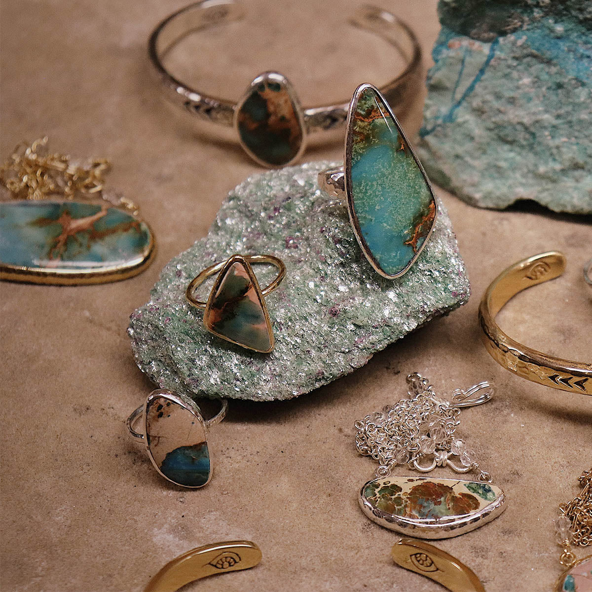 Copper Chrysocolla Elfin Ring