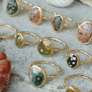 Ocean Jasper Elfin Ring