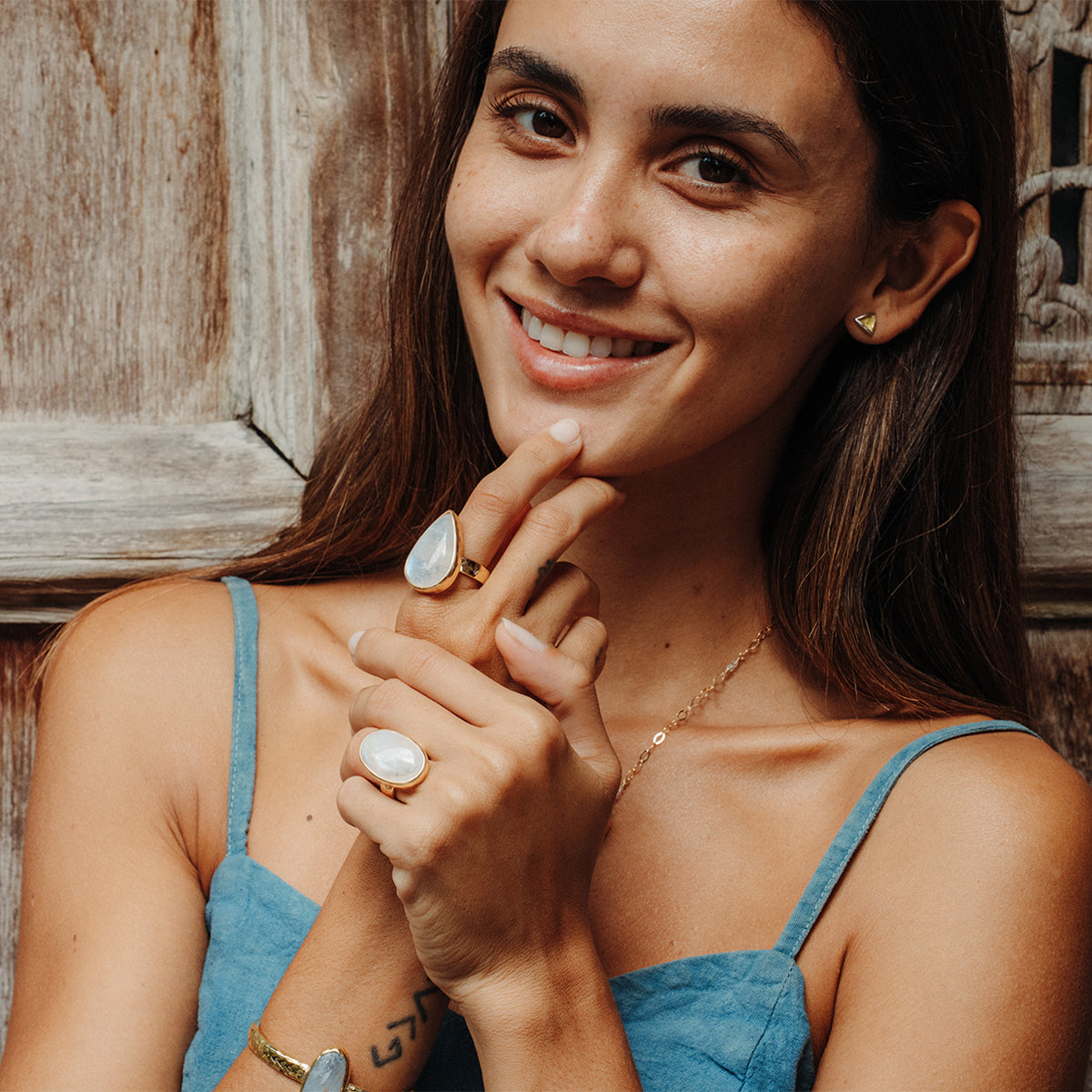 Rainbow Moonstone Ring