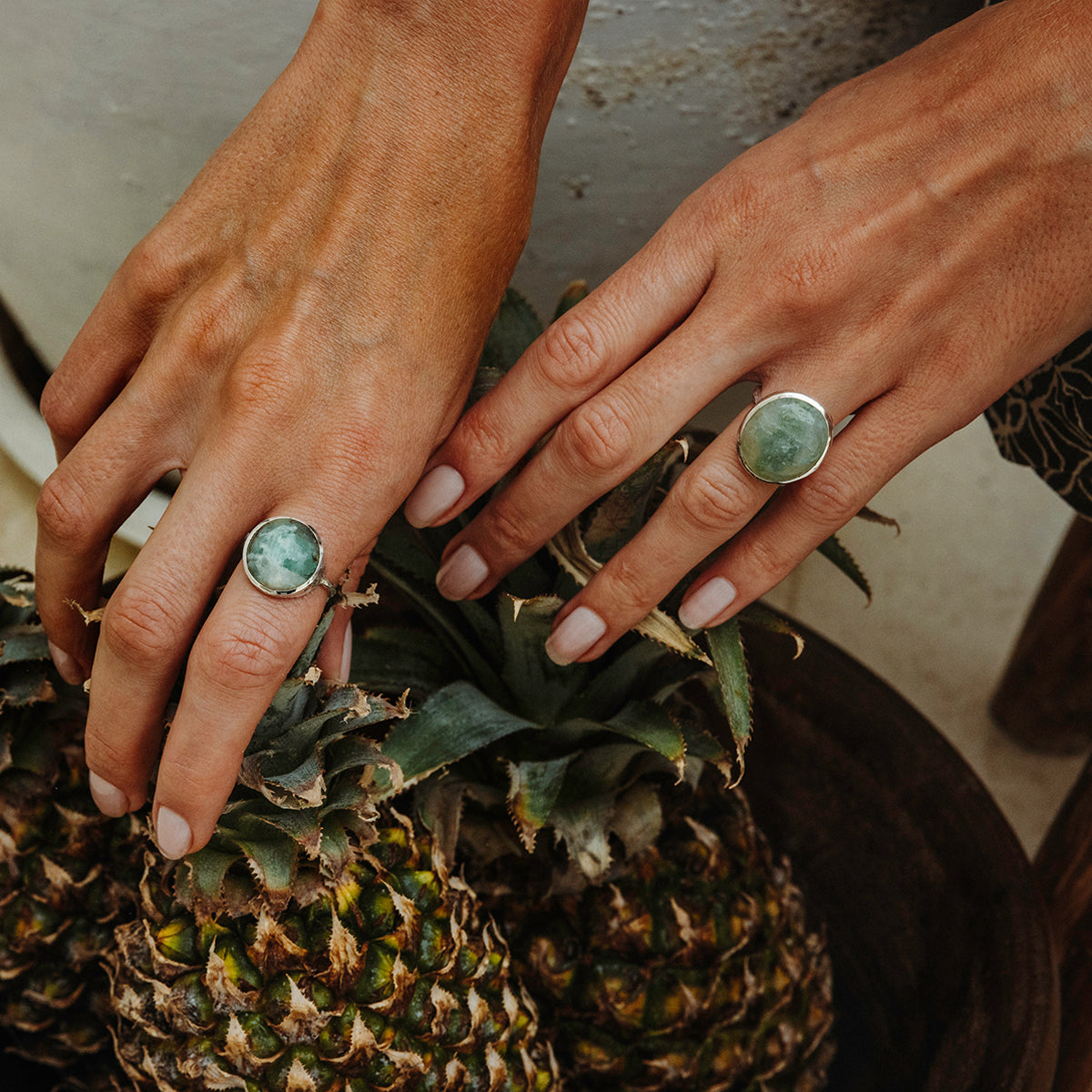Emerald Quartz Elfin Ring
