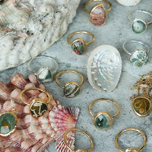 Ocean Jasper Elfin Ring