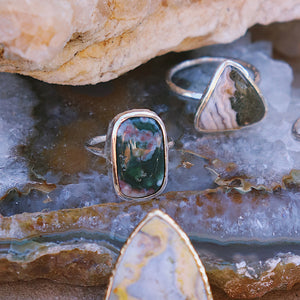 Ocean Jasper Elfin Ring