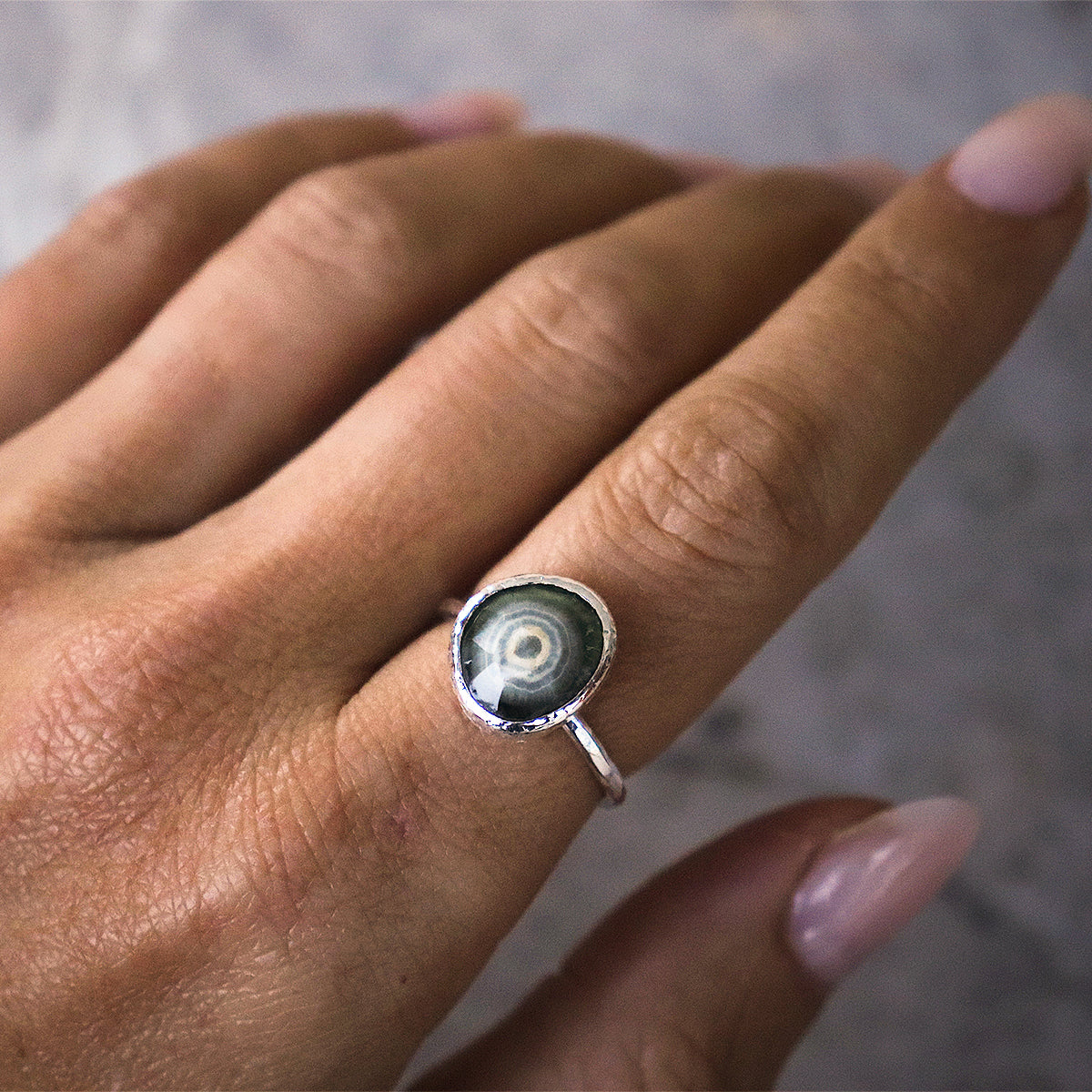 Ocean Jasper Elfin Ring