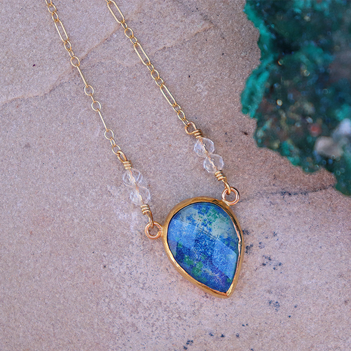 Azurite Crystal Necklace