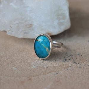 Azurite Crystal Elfin Ring