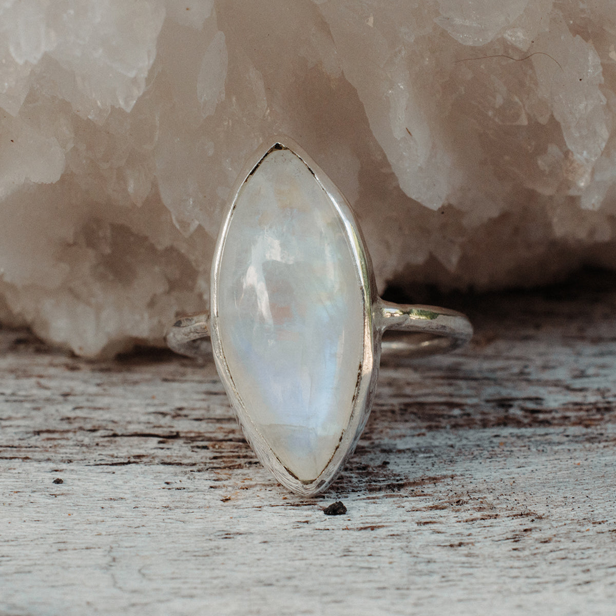 Rainbow Moonstone Elfin Ring