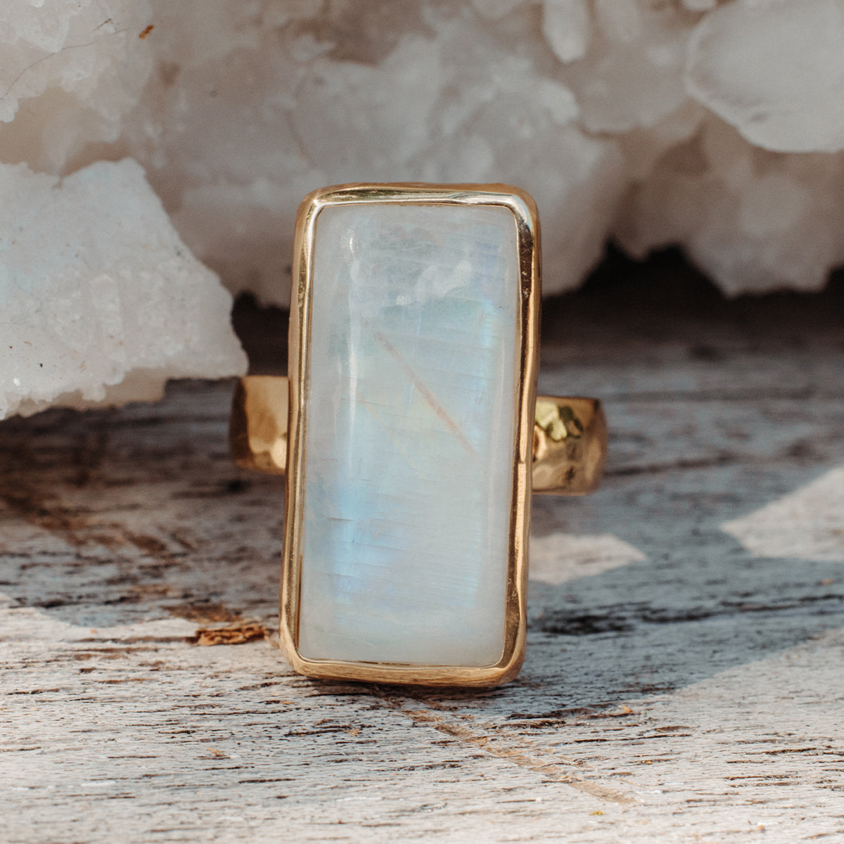 Rainbow Moonstone Ring