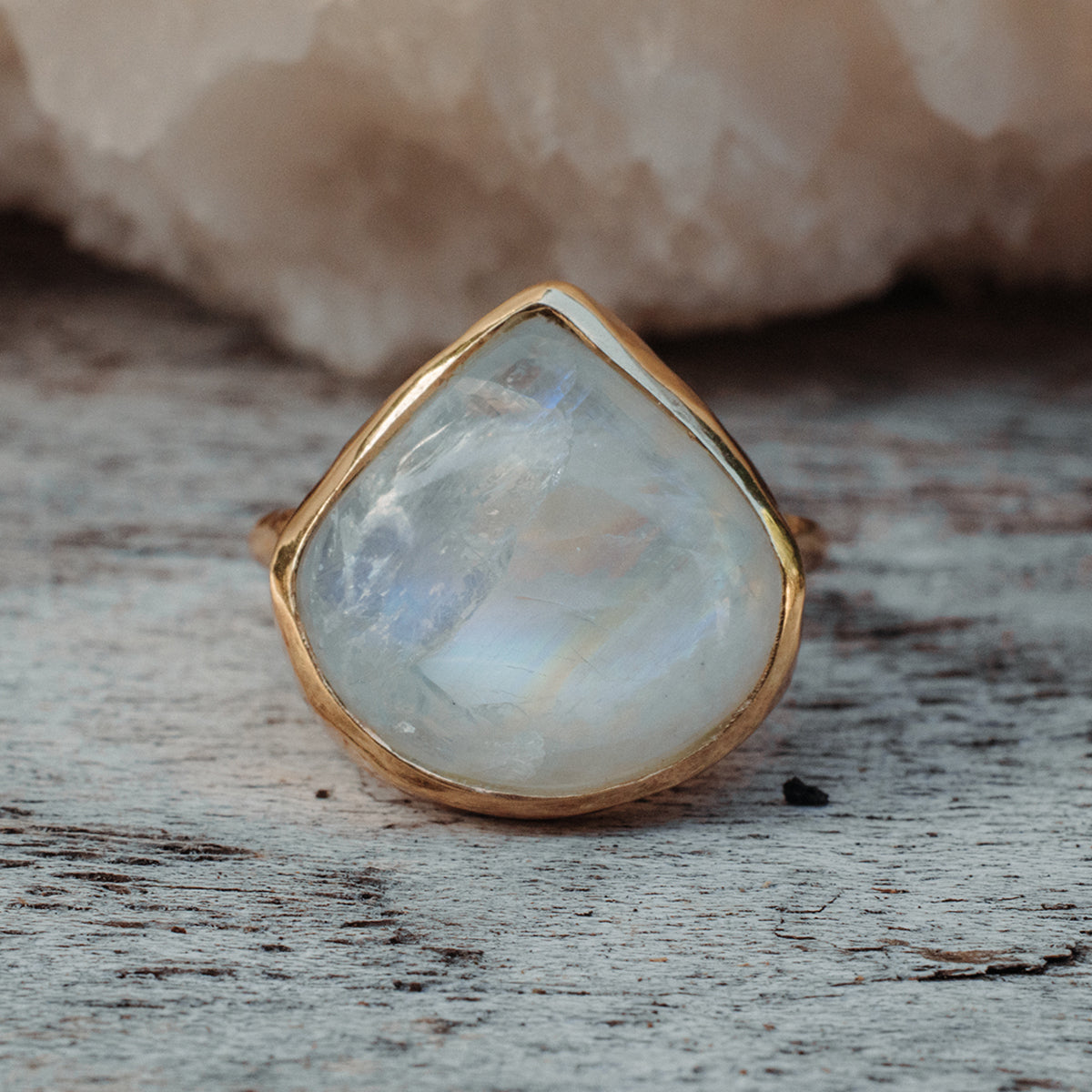 Rainbow Moonstone Elfin Ring