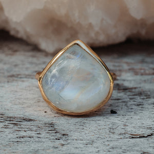 Rainbow Moonstone Elfin Ring