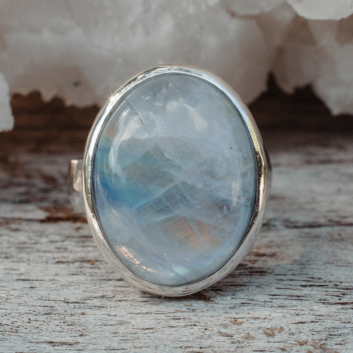 Rainbow Moonstone  Ring