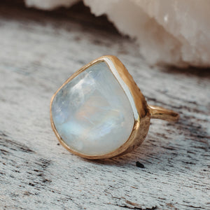 Rainbow Moonstone Elfin Ring