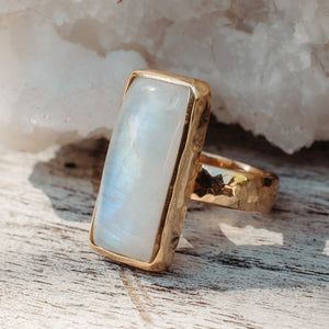 Rainbow Moonstone Ring