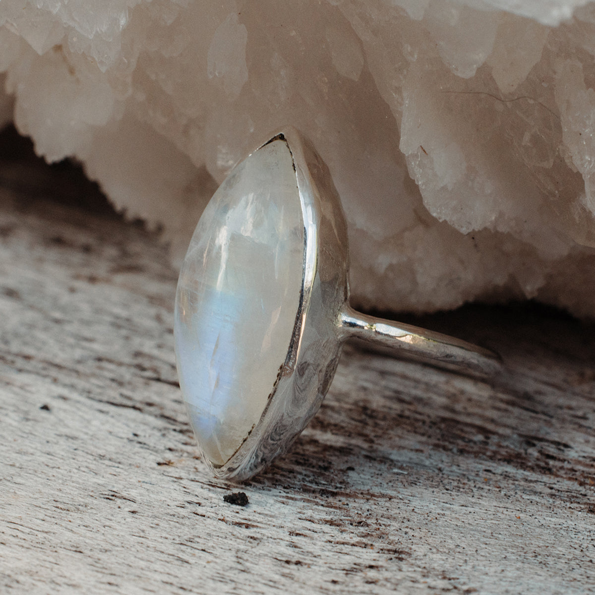 Rainbow Moonstone Elfin Ring