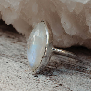 Rainbow Moonstone Elfin Ring