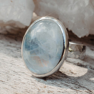 Rainbow Moonstone  Ring