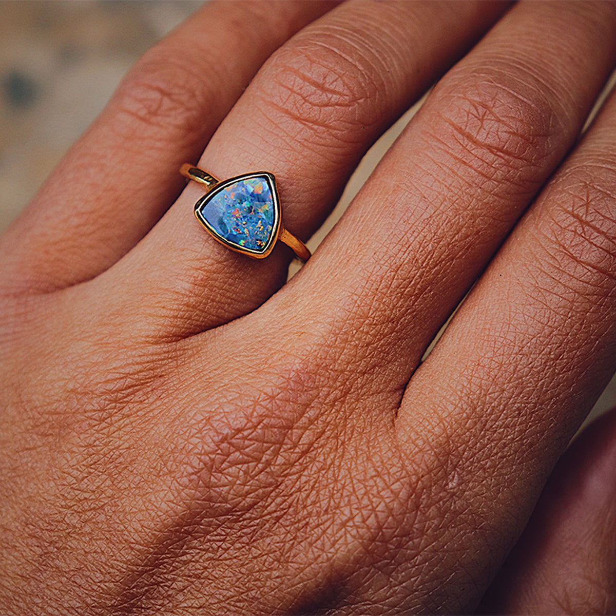 Fallen Star Opal Elfin Ring