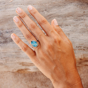 Azurite Crystal Ring