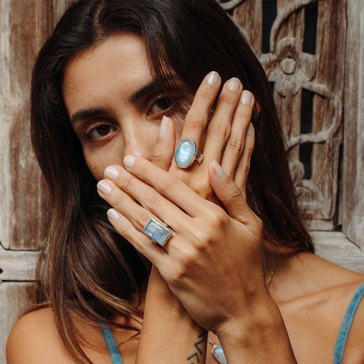 Rainbow Moonstone  Ring