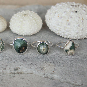 Ocean Jasper Elfin Ring