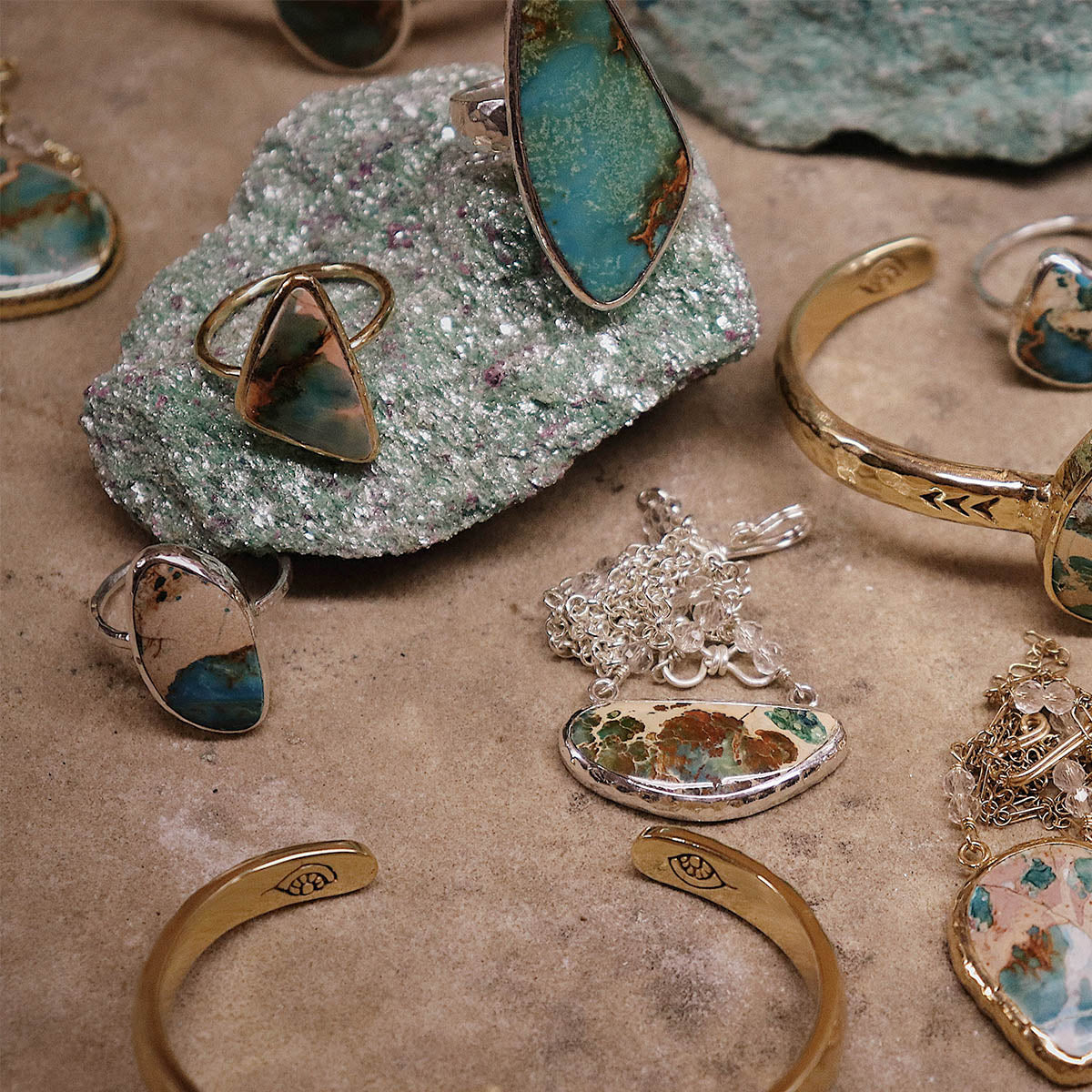 Copper Chrysocolla Elfin Ring